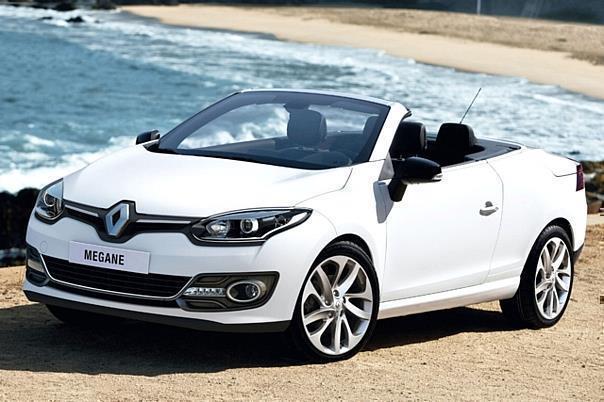 Auch das Mégane Cabrio erhält das neue Familiengesicht mit großer und schwarz umrahmter Renault-Raute. (Foto: Renault/dpp-AutoReporter